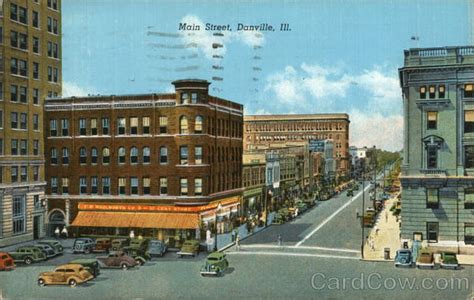 Main Street Danville Il Postcard