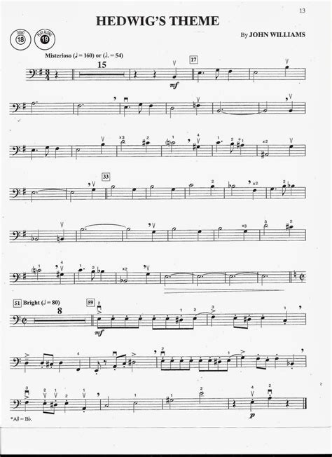 Znalezione Obrazy Dla Zapytania Hedwig S Theme Cello Trombone Sheet