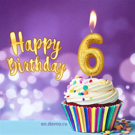 Happy Birthday 6 Years Old Animated Card Download On Davno