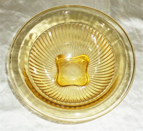 Federal Glass Co Mixing Bowl Set Of 4 Graduated Bowls In Amber Etsy