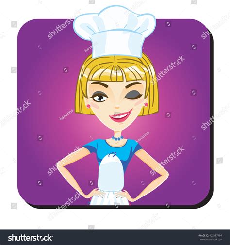 Female Chef Vector Illustration Stock Vector Royalty Free 402387484