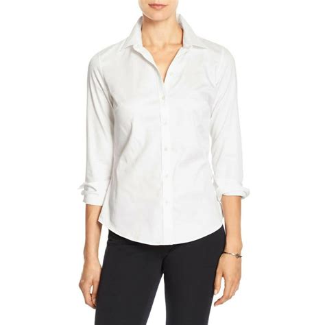 Banana Republic New Banana Republic Womens White Tailored Fit No Iron Button Down Shirt Sz 10