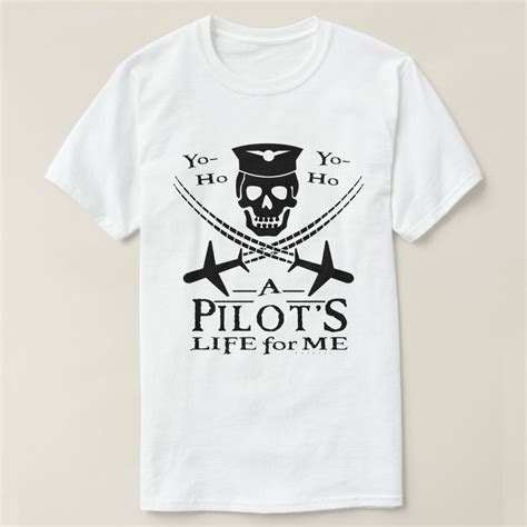 Funny Pilot Skull Cross Airplanes Pirate Humor Lt T Shirt Zazzle Funny Pilot Pirate Humor