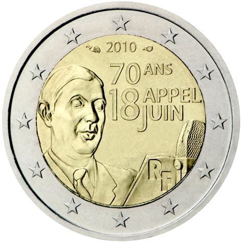 2 Euro Coin 70th Anniversary Of The Appeal Of June 18 By General De