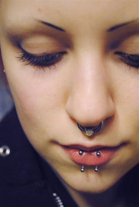 double vertical labret labret piercing vertical labret piercing body piercing jewelry