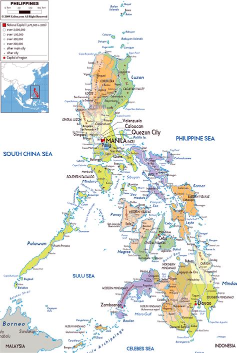 Large Political And Administrative Map Of Philippines With Roads