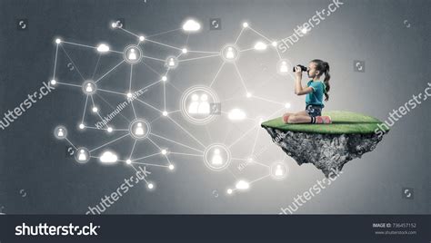 Cute Smiling Girl On Floating Island Stock Photo 736457152 Shutterstock
