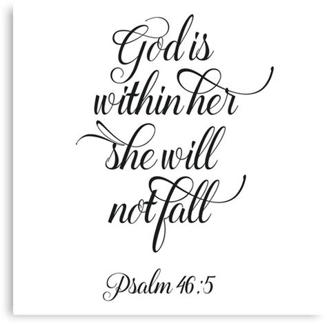 "God is within her - Bible Quote - Psalm 46:5" Canvas Prints by Sago ...