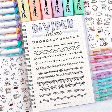 Nicole Grace On Instagram New Divider Border Ideas For Your Bullet Journal Or Study
