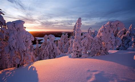 Hd Wallpaper Landscape Winter Northern Lights Finland Seasons