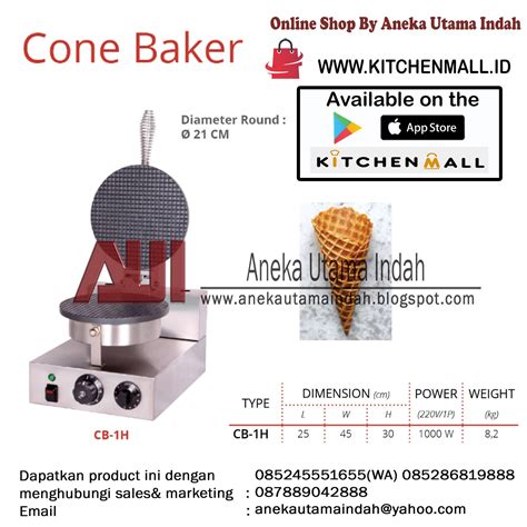 Aneka Utama Indah Commercial Cone Baker Mesin Pembuat Ice Cream Cone