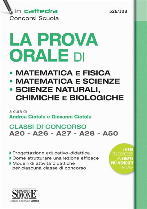 Prova Orale Matematica E Fisica Matematica E Scienze Edizioni Simone