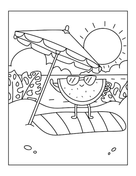 Premium Vector Hello Summer Coloring Pages For Kids Summer Coloring