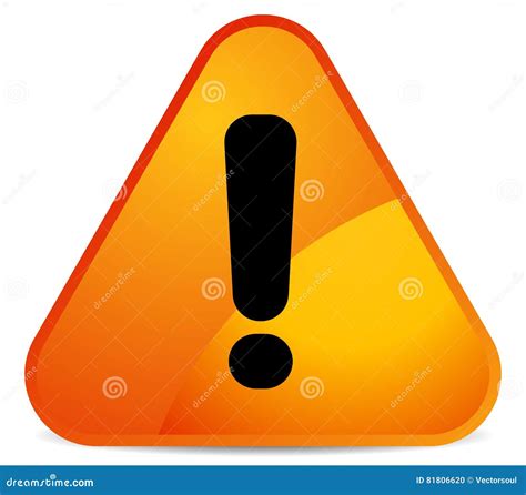 Cartoon Like Rounded Warning Attention Sign With Exclamation Ma Stock