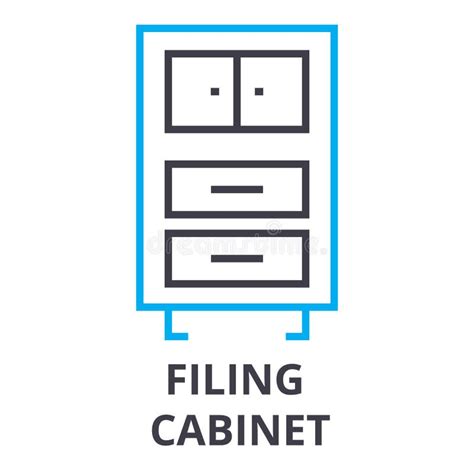 Filing Cabinet Linear Icon Concept Filing Cabinet Line Vector Sign