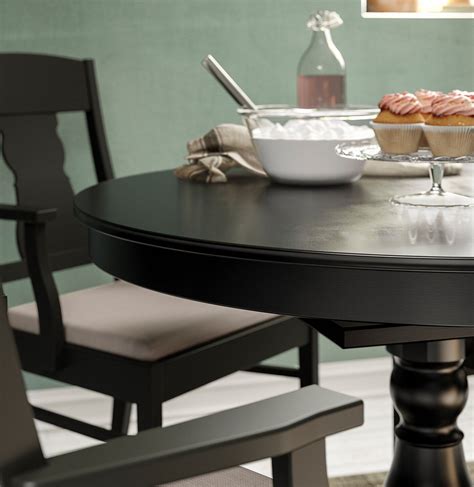 Makes it possible to adjust the table size according to need. INGATORP Extendable table - black 43 1/4/61 " (With images ...