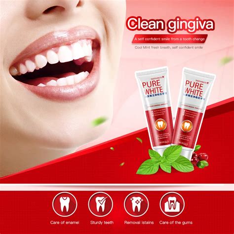 3pcs Bioaqua Herbal Fresh Cranberry Toothpaste Pure White Tooth Paste