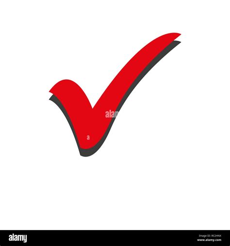 Red Check Mark Icon Tick Symbol In Red Color Vector Illustration