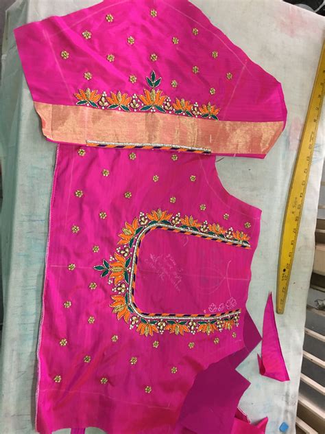 One Of My Creations Embroidery Blouse Designs Blouse Designs Silk