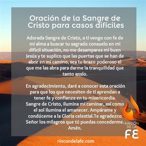 Oración La Sangre De Cristo Para Casos Difíciles Rosa Oraciones