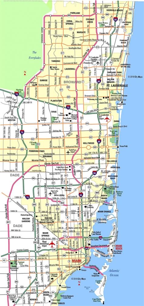 Miami Metropolitan Area Highways Aaccessmaps Highway Map Of South