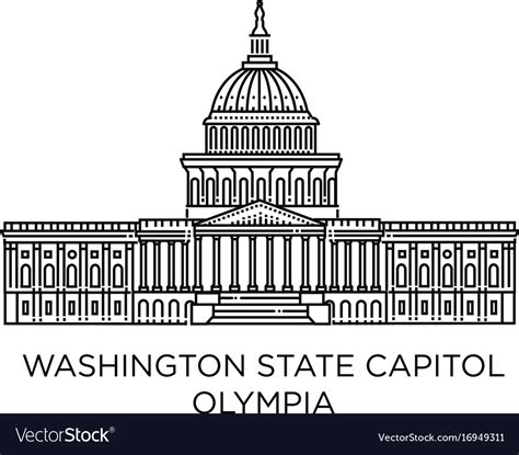 Washington State Capitol In Olympia United States Vector Image