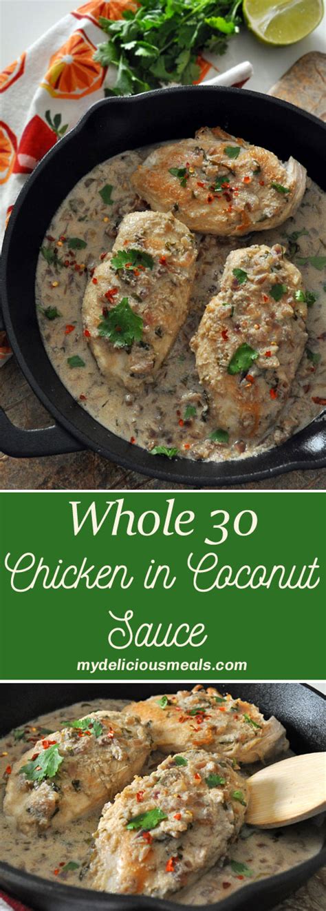And to the 3rd bowl add the shredded coconut. Whole30 Chicken in Coconut Sauce | Mydeliciousmeals.com