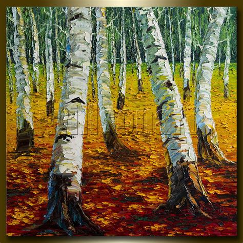 Birch Forest Modern Landscape Minimalist Abstract Tree Art Etsy Oil