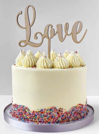 Romantic Ivory Sprinkles Buttercream Cake You Cant Cancel Love