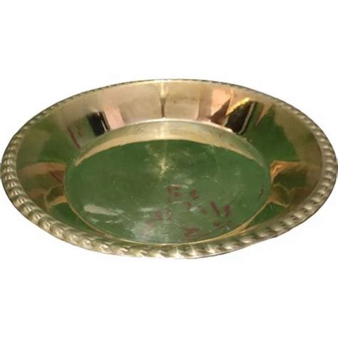 Gold Round Polished Brass Pooja Thali For Temple Dimension Inch At Rs Piece In Moradabad