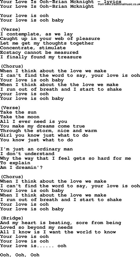 Love Song Lyrics Foryour Love Is Ooh Brian Mcknight