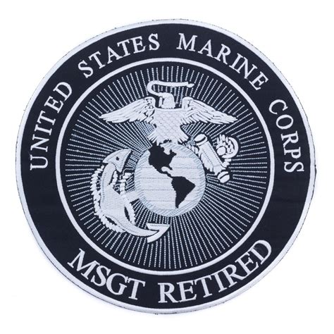 United States Marine Corps Msgt Retired Iron On Center Patch For Biker