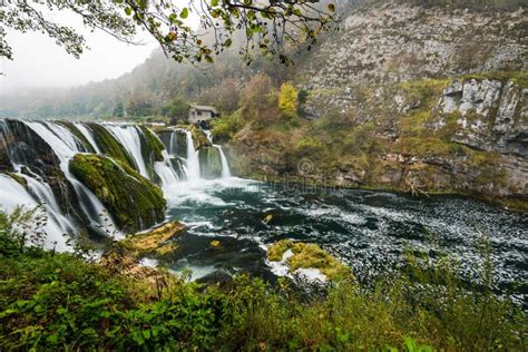 Majestic Strbacki Buk Waterfall On River Una In Bosnia Stock Photo