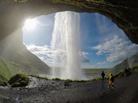 Behind Seljalandsfoss Waterfall In Iceland Rgopro