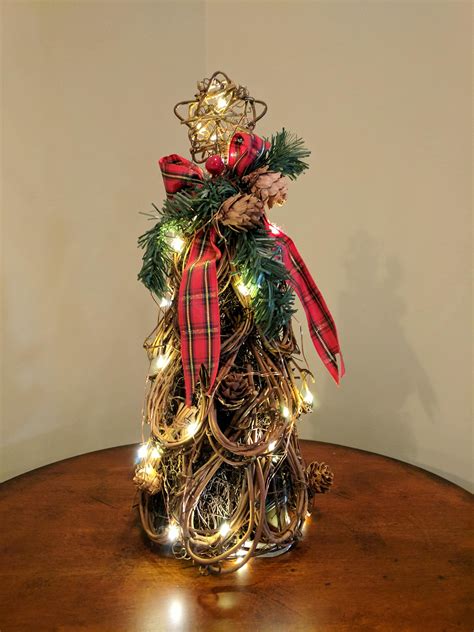 Grapevine Twig Christmas Tree With Led Lights