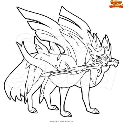 Coloring Page Pokemon Zacian Crowned Sword