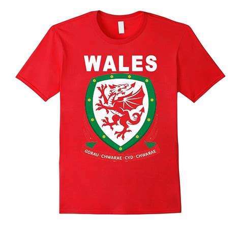 Wales football with welsh soccer player design features a football or soccer player and wales in the welsh flag. Wales Football T-shirt-CL - Colamaga