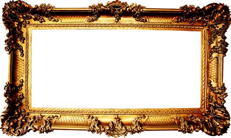 An Ornate Gold Frame With Flowers And Leaves On The Edges Isolated