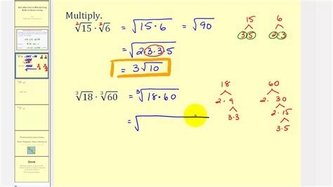 Introduction To Multiplying Radicals Youtube