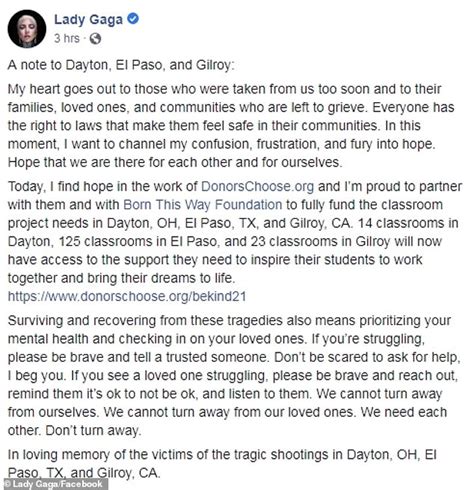 Lady Gaga Reveals She Will Fund 162 Classroom Projects In El Paso Dayton And Gilroy Daily