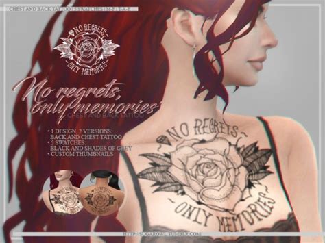 The Sims Resource No Regrets Only Memories Tattoos By Sugar Owl Sims