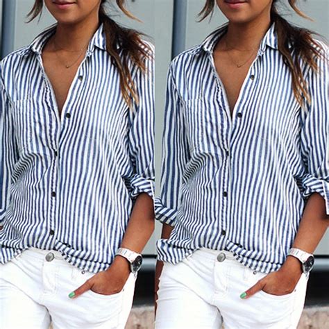 The Navy Style Blue Stripes New Big Fashion Sexy Casual Loose Black And