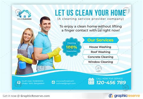 Home Cleaning Services Eddm Postcard Template Graphic Reserve
