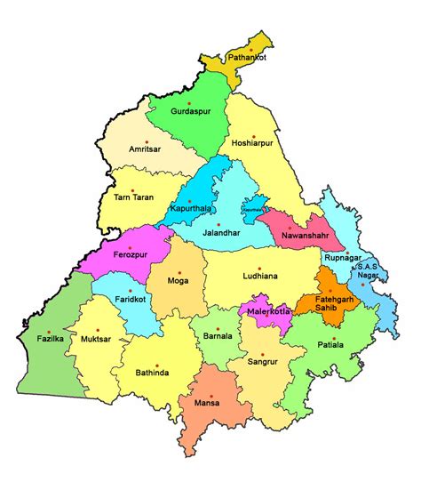 Districts Of Punjab Government Of Punjab India