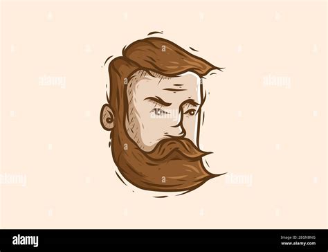 Beard Man Head Illustration Drawing Design Stock Vector Image And Art Alamy