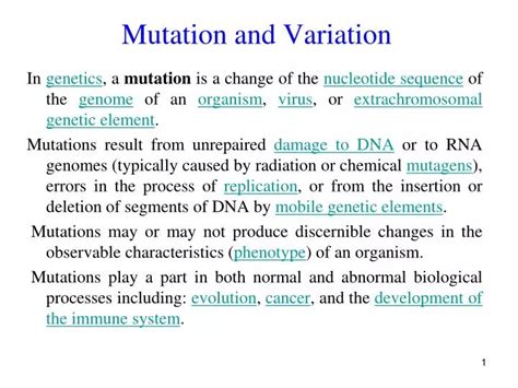 Ppt Mutation And Variation Powerpoint Presentation Free Download