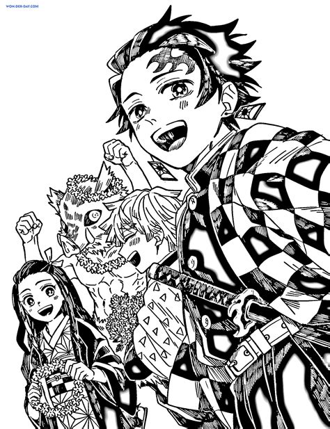 Printable nezuko and tanjiro fight demons demon slayer coloring page. Demon Slayer Ausmalbilder zum Ausdrucken | WONDER DAY ...