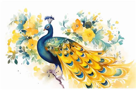 watercolor peacock graphic by athena · creative fabrica