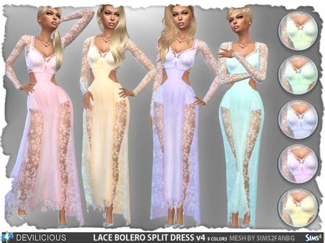Lace Bolero Split Dress Set By Devilicious At Tsr Sims 4 Updates