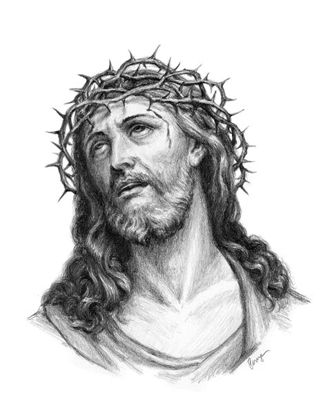Jesus Crown Of Thorns By Chrispanza Jesus Christ Drawing Christ